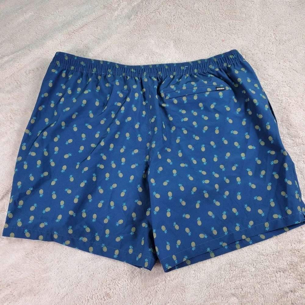 Bonobos Mens Pineapple Print Swim Trunks Dark Blue 7 Inch Inseam XL BOE26110CO